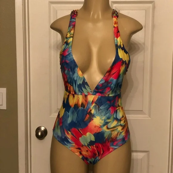 Beach Candy Swim | 083-Beach Candy Tara Halter Swim Suit Sale | Color: Orange/Red | Size: Xs | Andcvintage's Closet Beach Candy Swim | 083-Beach Candy Tara Halter Swim Suit Sale | Color: Orange/Red | Size: Xs | Andcvintage's Closet